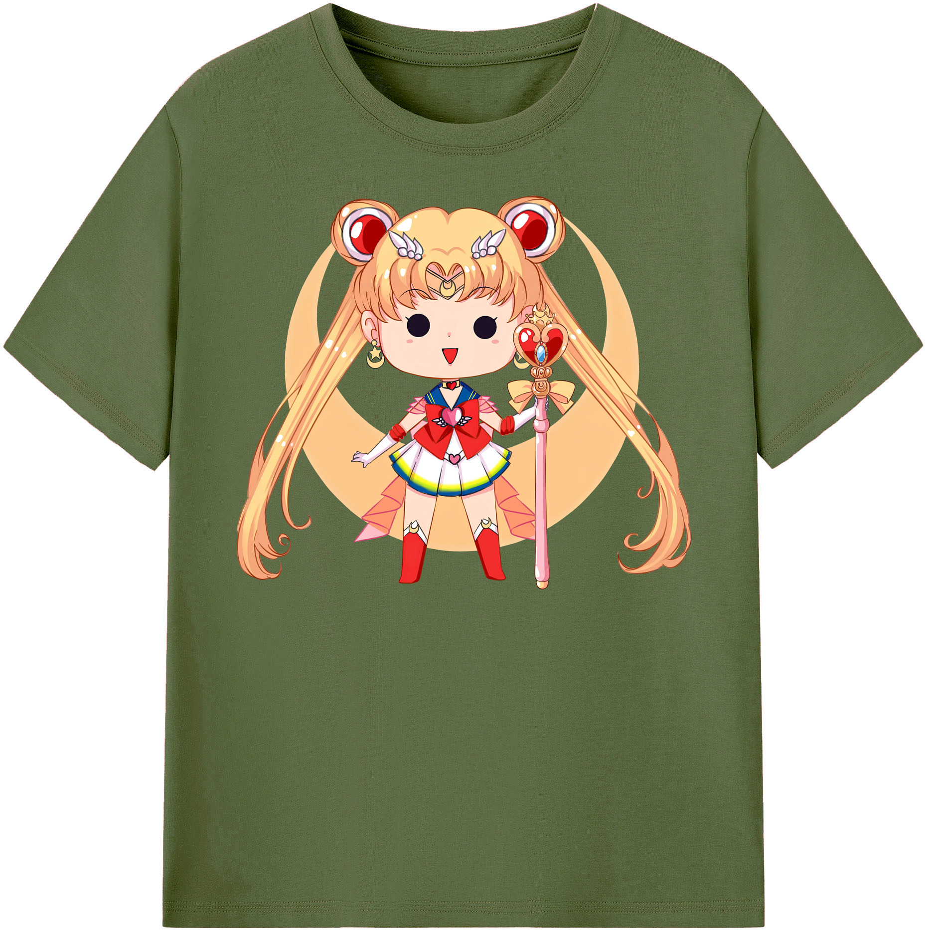 （画像用） 美少女戦士セーラームーン 月野 うさぎ つきの うさぎ Sailor Moon Tsukino Usagi 綿100％半袖Tシャツ（フロントプリント）